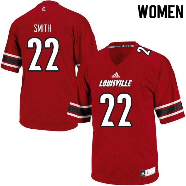 Women Louisville Cardinals #22 Jovel Smith College Football Jerseys Sale-Red